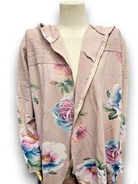 HELGA MAY_COTTON ZIP PATCHWORK HOODIE OMBRE BABY PINK _ COTTON ZIP PATCHWORK HOODIE OMBRE BABY PINK _ Ebony Boutique NZ