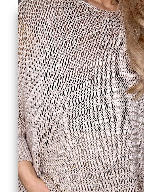 HELGA MAY_CREW NECK BOXY BEIGE KNIT _ CREW NECK BOXY BEIGE KNIT _ Ebony Boutique NZ