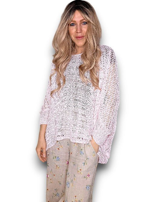 HELGA MAY_CREW NECK BOXY KNIT BABY PINK _ CREW NECK BOXY KNIT BABY PINK _ Ebony Boutique NZ