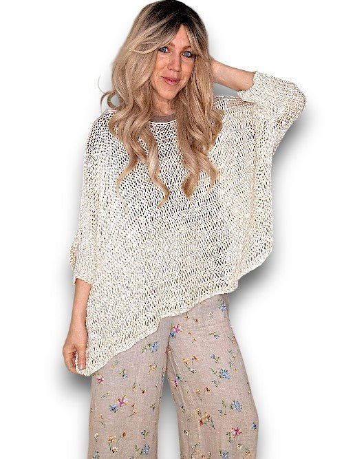 HELGA MAY_CREW NECK BOXY VANILLA KNIT _ CREW NECK BOXY VANILLA KNIT _ Ebony Boutique NZ