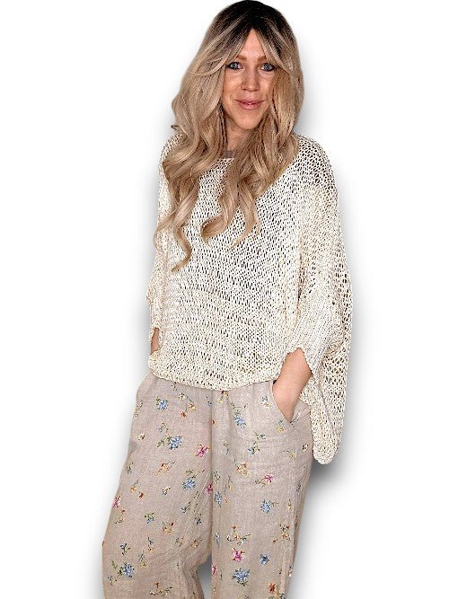 HELGA MAY_CREW NECK BOXY VANILLA KNIT _ CREW NECK BOXY VANILLA KNIT _ Ebony Boutique NZ