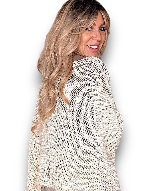 HELGA MAY_CREW NECK BOXY VANILLA KNIT _ CREW NECK BOXY VANILLA KNIT _ Ebony Boutique NZ