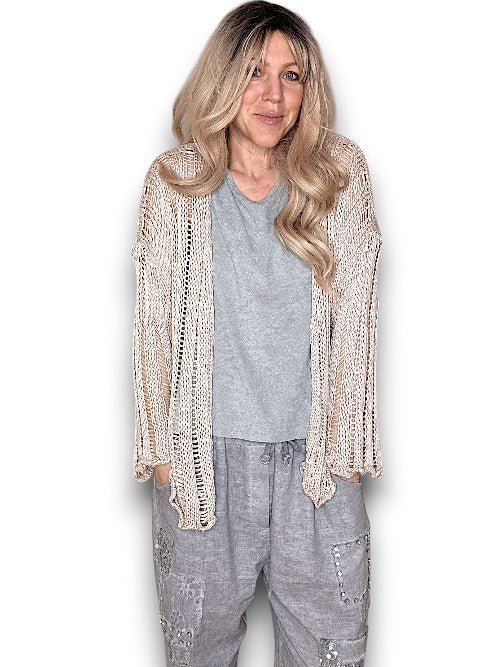 HELGA MAY_FRIENDS CARDI BEIGE _ FRIENDS CARDI BEIGE _ Ebony Boutique NZ