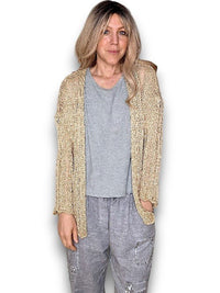 HELGA MAY_FRIENDS CARDI METALLIC GOLD _ FRIENDS CARDI METALLIC GOLD _ Ebony Boutique NZ