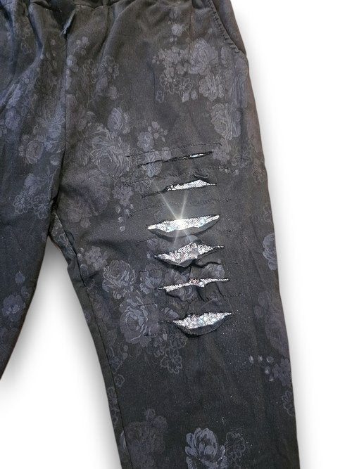 HELGA MAY_HIGH TEA RIPPED PANTS BLACK _ HIGH TEA RIPPED PANTS BLACK _ Ebony Boutique NZ