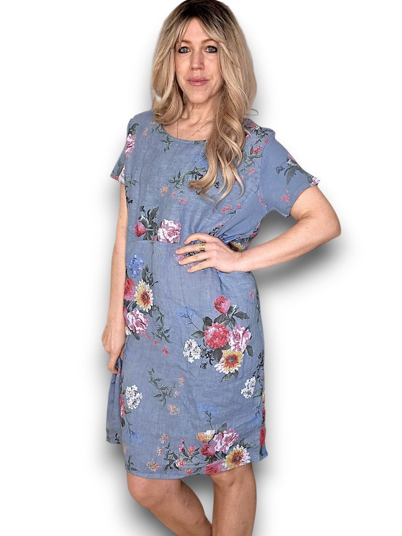 HELGA MAY_JUNGLE DRESS BOUQUET PETROL _ JUNGLE DRESS BOUQUET PETROL _ Ebony Boutique NZ