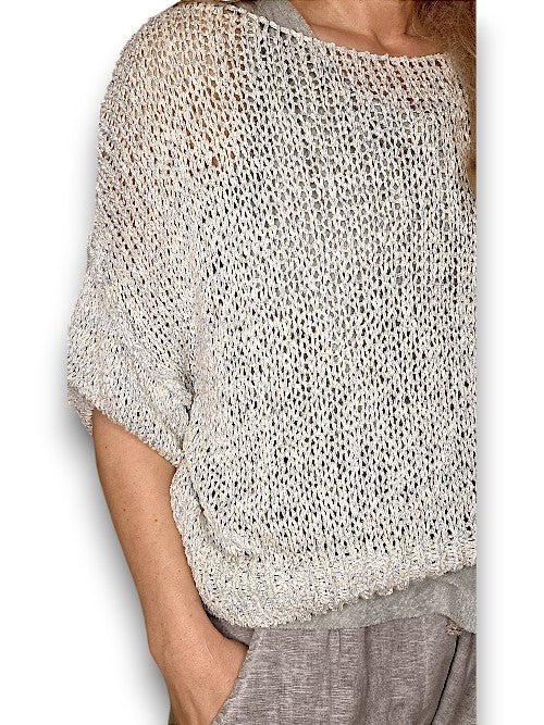 HELGA MAY_MELANGE KNIT ICE GLITTER BEIGE/COPPER _ MELANGE KNIT ICE GLITTER BEIGE/COPPER _ Ebony Boutique NZ