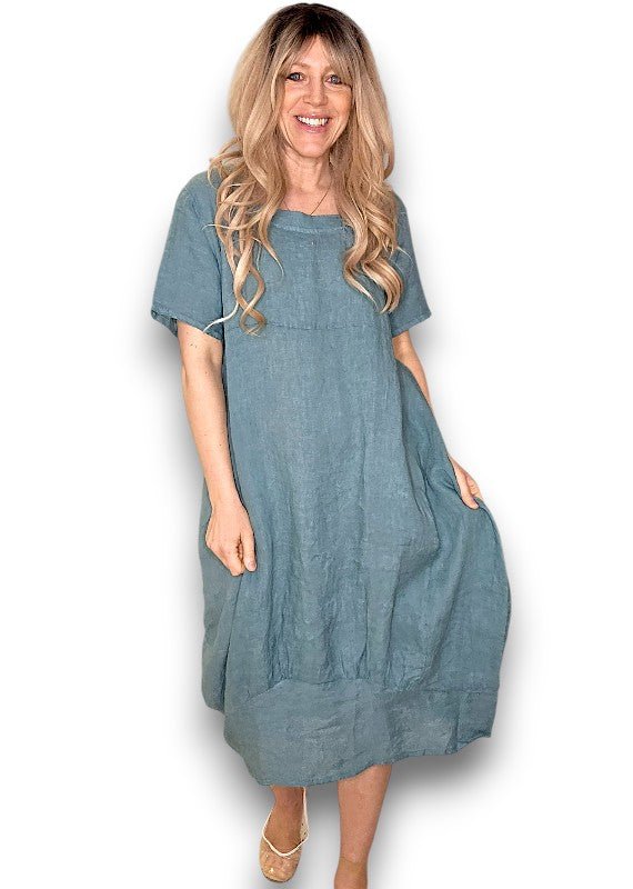 HELGA MAY_MID SLEEVE MAXI DRESS FADED JADE _ MID SLEEVE MAXI DRESS FADED JADE _ Ebony Boutique NZ