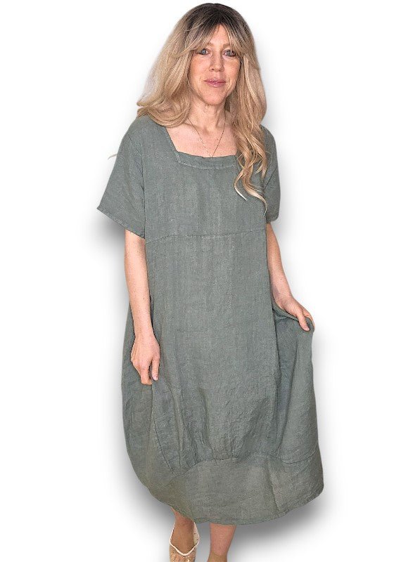 HELGA MAY_MID SLEEVE MAXI DRESS FOREST _ MID SLEEVE MAXI DRESS FOREST _ Ebony Boutique NZ