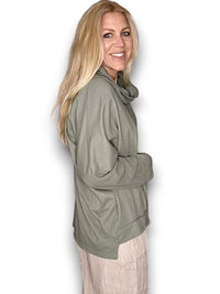 HELGA MAY_MOKU DETAIL COTTON SWEATER FOREST _ MOKU DETAIL COTTON SWEATER FOREST _ Ebony Boutique NZ