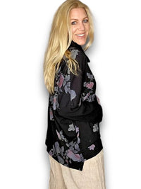 HELGA MAY_MOKU DETAIL COTTON SWEATER THORN ROSE BLACK _ MOKU DETAIL COTTON SWEATER THORN ROSE BLACK _ Ebony Boutique NZ