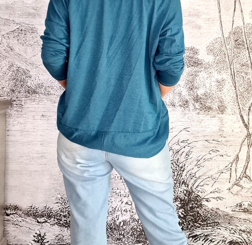 HELGA MAY_OVERLAY TOP LINEN TWINKLE LAGOON _ OVERLAY TOP LINEN TWINKLE LAGOON _ Ebony Boutique NZ