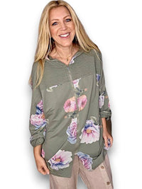HELGA MAY_PATCHWORK HOODIE OMBRE PEONY FOREST _ PATCHWORK HOODIE OMBRE PEONY FOREST _ Ebony Boutique NZ