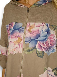 HELGA MAY_PATCHWORK HOODIE OMBRE PEONY MOCHA _ PATCHWORK HOODIE OMBRE PEONY MOCHA _ Ebony Boutique NZ