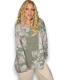 HELGA MAY_PATCHWORK SWEATER SCARLETT ROSE COTTON FOREST _ PATCHWORK SWEATER SCARLETT ROSE COTTON FOREST _ Ebony Boutique NZ