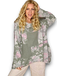 HELGA MAY_PATCHWORK SWEATER SCARLETT ROSE COTTON FOREST _ PATCHWORK SWEATER SCARLETT ROSE COTTON FOREST _ Ebony Boutique NZ