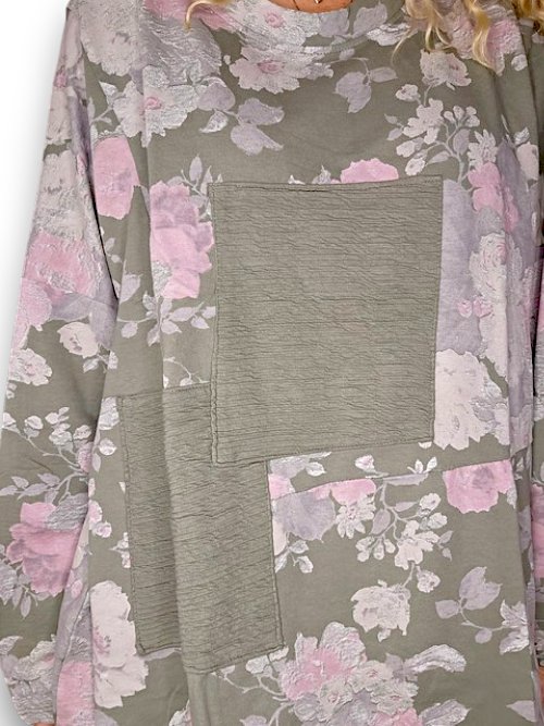 HELGA MAY_PATCHWORK SWEATER SCARLETT ROSE COTTON FOREST _ PATCHWORK SWEATER SCARLETT ROSE COTTON FOREST _ Ebony Boutique NZ