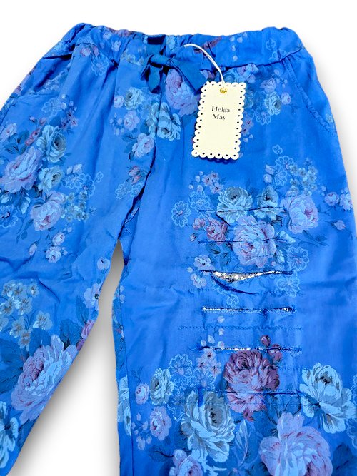 HELGA MAY_RIPPED JOGGER PANTS HIGH TEA COBALT _ RIPPED JOGGER PANTS HIGH TEA COBALT _ Ebony Boutique NZ