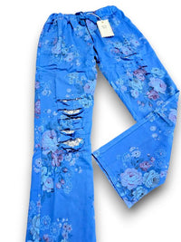 HELGA MAY_RIPPED JOGGER PANTS HIGH TEA COBALT _ RIPPED JOGGER PANTS HIGH TEA COBALT _ Ebony Boutique NZ