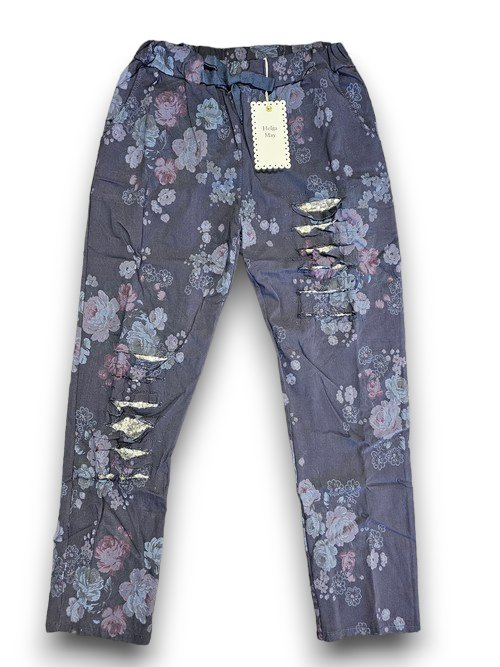 HELGA MAY_RIPPED JOGGER PANTS HIGH TEA NAVY _ RIPPED JOGGER PANTS HIGH TEA NAVY _ Ebony Boutique NZ