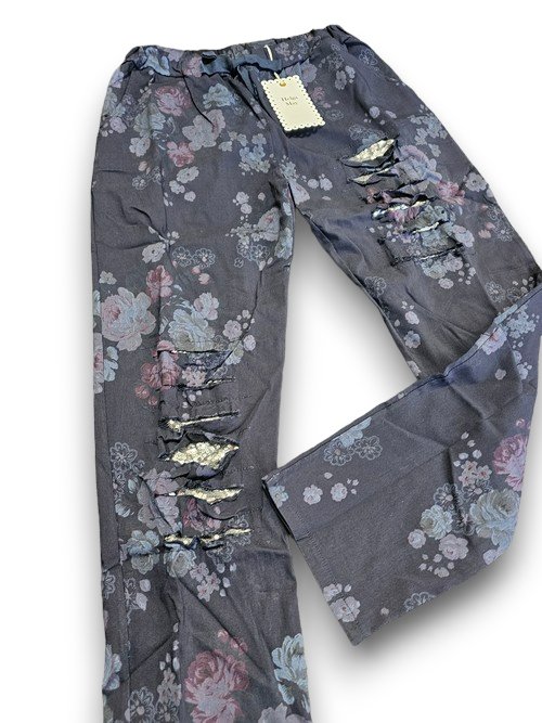 HELGA MAY_RIPPED JOGGER PANTS HIGH TEA NAVY _ RIPPED JOGGER PANTS HIGH TEA NAVY _ Ebony Boutique NZ