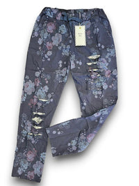 HELGA MAY_RIPPED JOGGER PANTS HIGH TEA NAVY _ RIPPED JOGGER PANTS HIGH TEA NAVY _ Ebony Boutique NZ