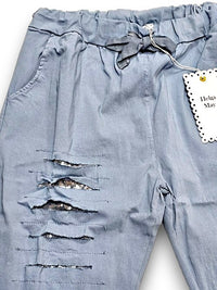 HELGA MAY_RIPPED JOGGER PANTS PETROL _ RIPPED JOGGER PANTS PETROL _ Ebony Boutique NZ
