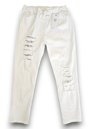 HELGA MAY_RIPPED PANTS LINEN WHITE _ RIPPED PANTS LINEN WHITE _ Ebony Boutique NZ