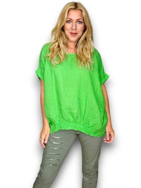 HELGA MAY_RIVER TEE LINEN FRESH GREEN _ RIVER TEE LINEN FRESH GREEN _ Ebony Boutique NZ