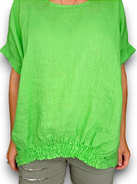 HELGA MAY_RIVER TEE LINEN FRESH GREEN _ RIVER TEE LINEN FRESH GREEN _ Ebony Boutique NZ