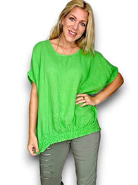 HELGA MAY_RIVER TEE LINEN FRESH GREEN _ RIVER TEE LINEN FRESH GREEN _ Ebony Boutique NZ