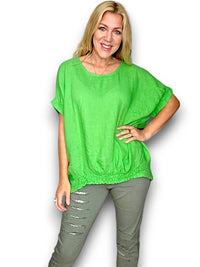HELGA MAY_RIVER TEE LINEN FRESH GREEN _ RIVER TEE LINEN FRESH GREEN _ Ebony Boutique NZ