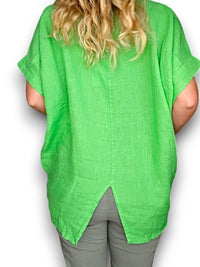 HELGA MAY_RIVER TEE LINEN FRESH GREEN _ RIVER TEE LINEN FRESH GREEN _ Ebony Boutique NZ