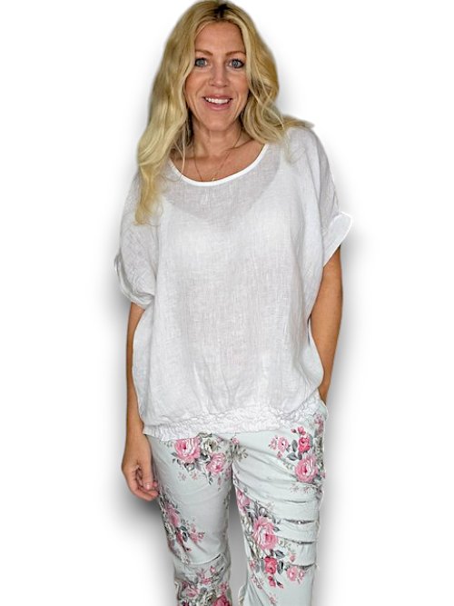 HELGA MAY_RIVER TEE LINEN WHITE _ RIVER TEE LINEN WHITE _ Ebony Boutique NZ