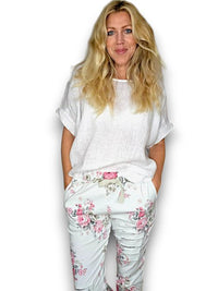 HELGA MAY_RIVER TEE LINEN WHITE _ RIVER TEE LINEN WHITE _ Ebony Boutique NZ