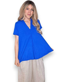 HELGA MAY_SAMBA VISCOSE TEE COBALT _ SAMBA VISCOSE TEE COBALT _ Ebony Boutique NZ