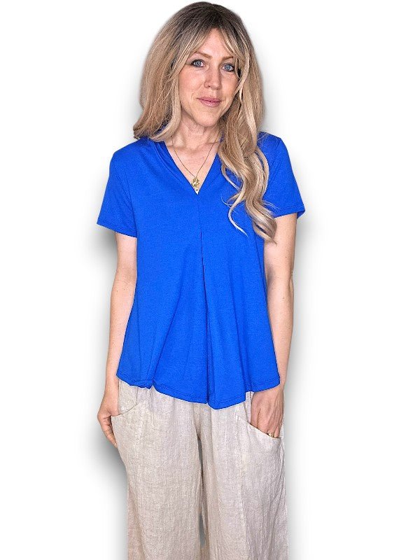HELGA MAY_SAMBA VISCOSE TEE COBALT _ SAMBA VISCOSE TEE COBALT _ Ebony Boutique NZ