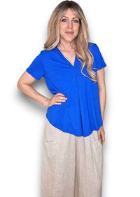 HELGA MAY_SAMBA VISCOSE TEE COBALT _ SAMBA VISCOSE TEE COBALT _ Ebony Boutique NZ