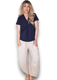 HELGA MAY_SAMBA VISCOSE TEE NAVY _ SAMBA VISCOSE TEE NAVY _ Ebony Boutique NZ