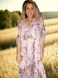 HELGA MAY_SEQUIN POCKET JACKET LINEN SCARLETT ROSE PINK _ SEQUIN POCKET JACKET LINEN SCARLETT ROSE PINK _ Ebony Boutique NZ