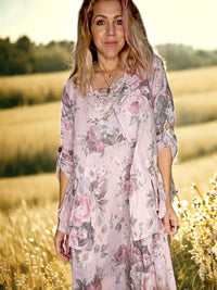 HELGA MAY_SEQUIN POCKET JACKET LINEN SCARLETT ROSE PINK _ SEQUIN POCKET JACKET LINEN SCARLETT ROSE PINK _ Ebony Boutique NZ