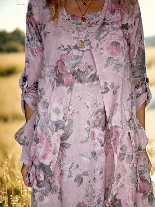 HELGA MAY_SEQUIN POCKET JACKET LINEN SCARLETT ROSE PINK _ SEQUIN POCKET JACKET LINEN SCARLETT ROSE PINK _ Ebony Boutique NZ