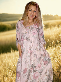 HELGA MAY_SEQUIN POCKET JACKET LINEN SCARLETT ROSE PINK _ SEQUIN POCKET JACKET LINEN SCARLETT ROSE PINK _ Ebony Boutique NZ