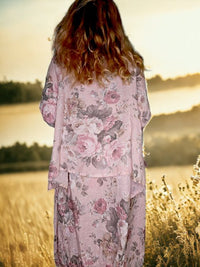 HELGA MAY_SEQUIN POCKET JACKET LINEN SCARLETT ROSE PINK _ SEQUIN POCKET JACKET LINEN SCARLETT ROSE PINK _ Ebony Boutique NZ