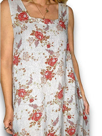 HELGA MAY_TANK DRESS LINEN RED ROSE SILVER _ TANK DRESS LINEN RED ROSE SILVER _ Ebony Boutique NZ