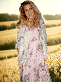 SEQUIN PKT LINEN JACKET SCARLETT ROSE BEIGE