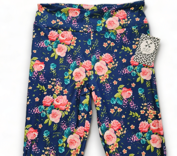 HEY HERBEE_HEY HERBEE LEGGINGS MINI ROSE NAVY _ HEY HERBEE LEGGINGS MINI ROSE NAVY _ Ebony Boutique NZ