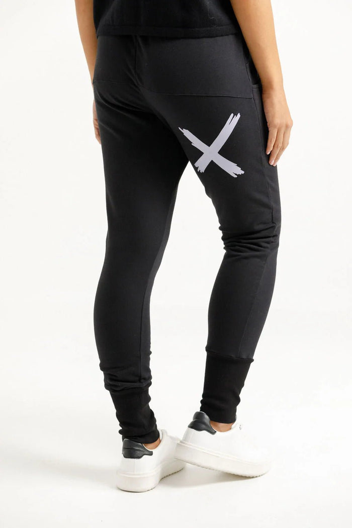 HOME - LEE_ALPINE APARTMENT PANT BLACK WITH LILAC X _ ALPINE APARTMENT PANT BLACK WITH LILAC X _ Ebony Boutique NZ