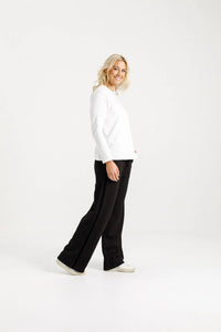 HOME - LEE_ALPINE PALAZZO PANTS BLACK WITH VELVET RIBBON _ ALPINE PALAZZO PANTS BLACK WITH VELVET RIBBON _ Ebony Boutique NZ