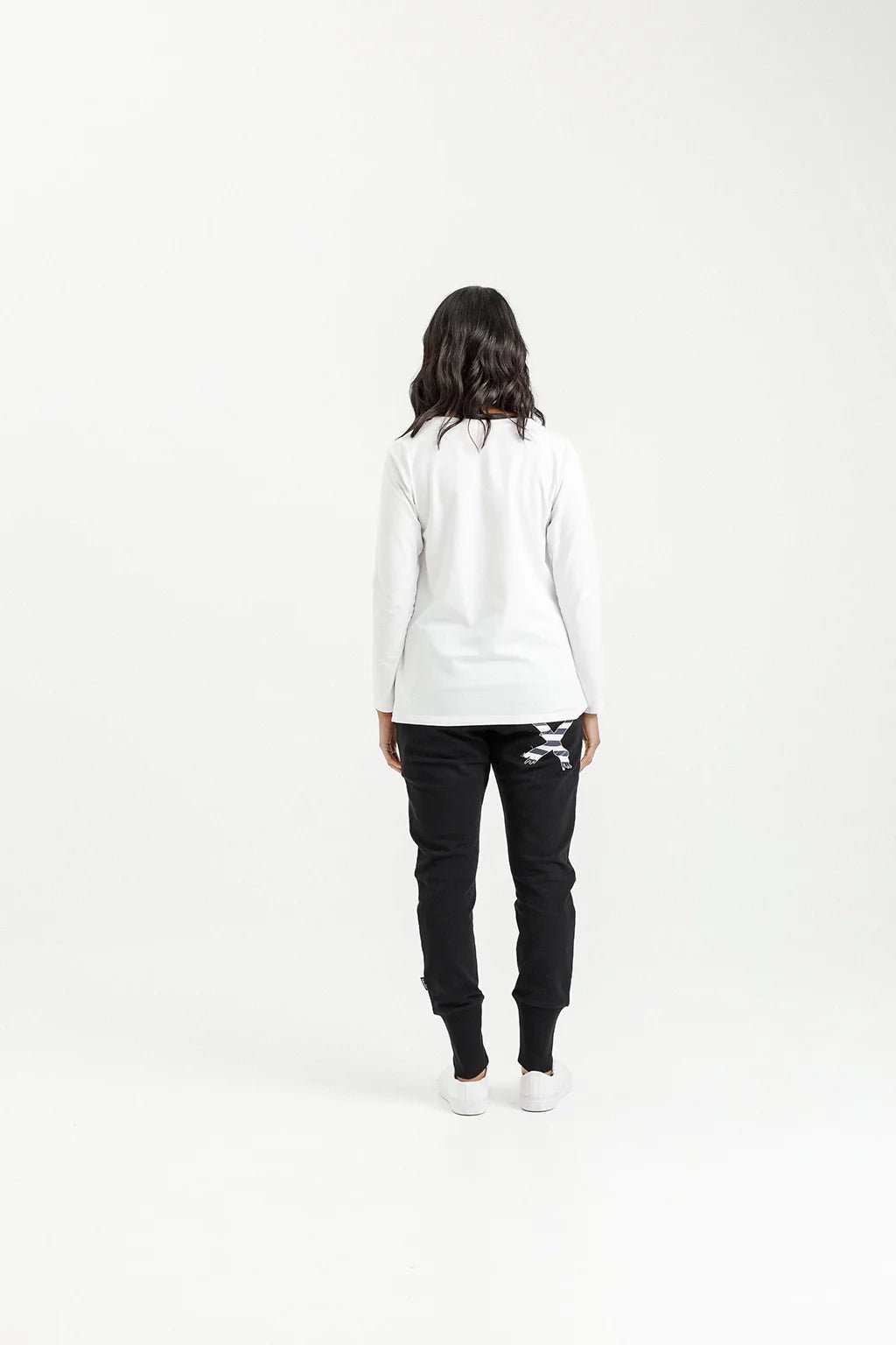 HOME-LEE_APARTMENT PANTS BLACK WITH INDIGO BLUE STRIPE _ APARTMENT PANTS BLACK WITH INDIGO BLUE STRIPE _ Ebony Boutique NZ